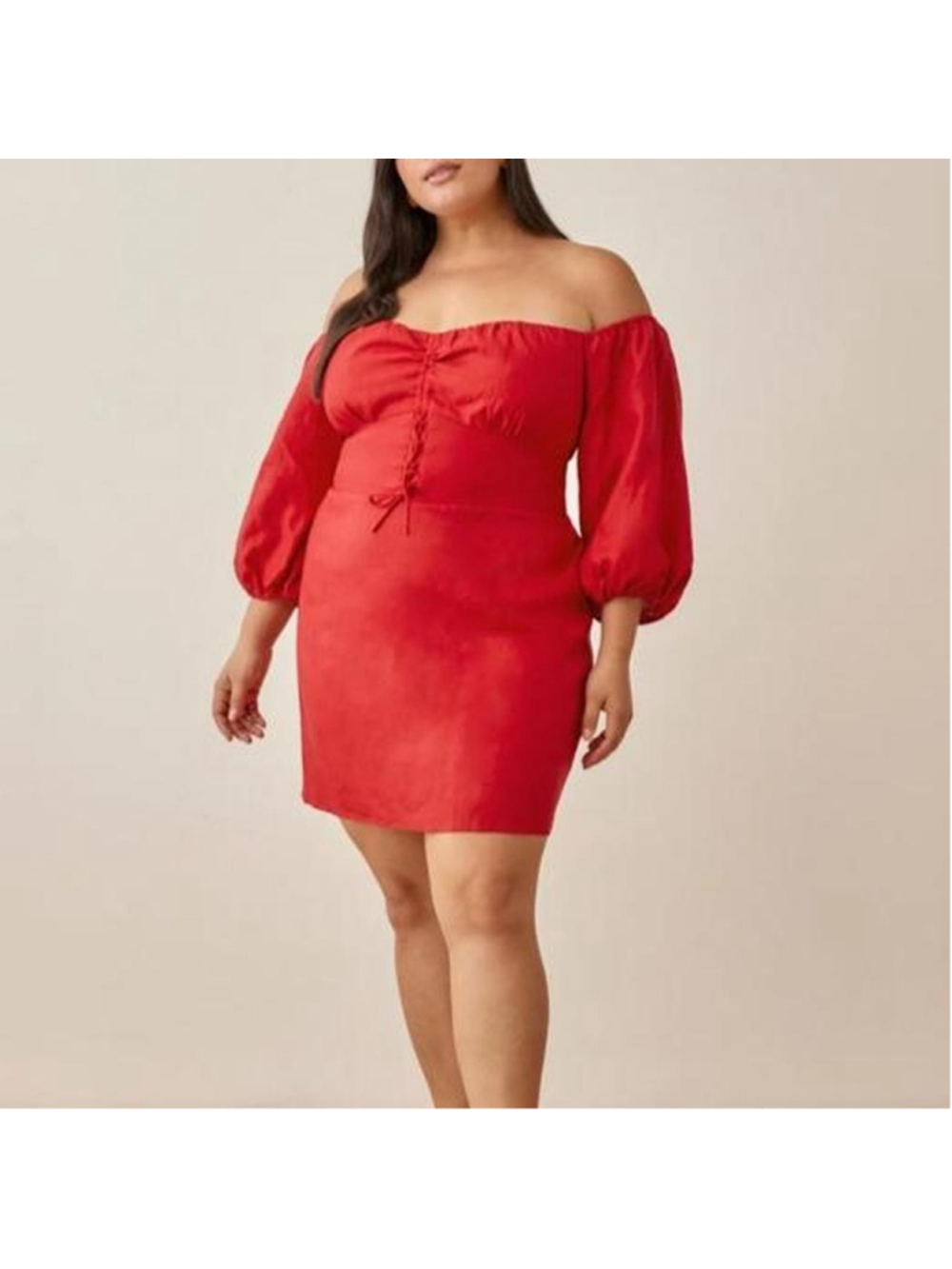 Reformation Red Kathryn Linen Mini Dress - Size 22